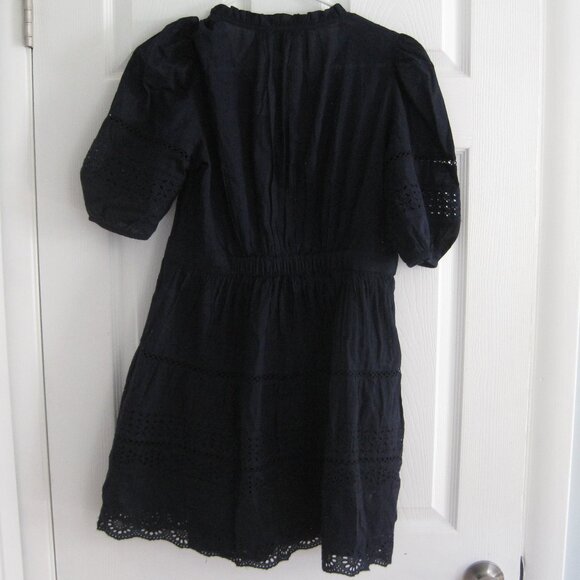 GAP Women's Puff Sleeve Lace Mini Dress Navy Size XS Petite Dark Blue NWT - Picture 3 of 7